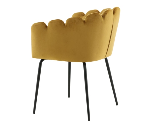 Venture Home Silla de comedor Limhamn terciopelo negro y amarillo