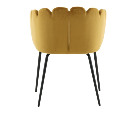 Venture Home Silla de comedor Limhamn terciopelo negro y amarillo