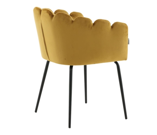 Venture Home Silla de comedor Limhamn terciopelo negro y amarillo