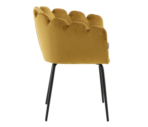 Venture Home Silla de comedor Limhamn terciopelo negro y amarillo