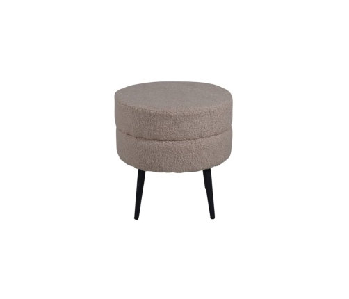 Venture Home Puf de felpa negro y beige Pot 40x40x40 cm