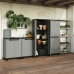 Keter Mueble bajo de almacenamiento Planet gris y negro