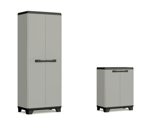 Keter Mueble bajo de almacenamiento Planet gris y negro