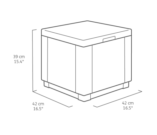 Keter Puf de almacenamiento cubo grafito 213816