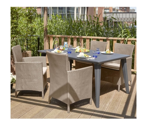 Keter Silla de comedor de jardín Iowa capuchino 215519