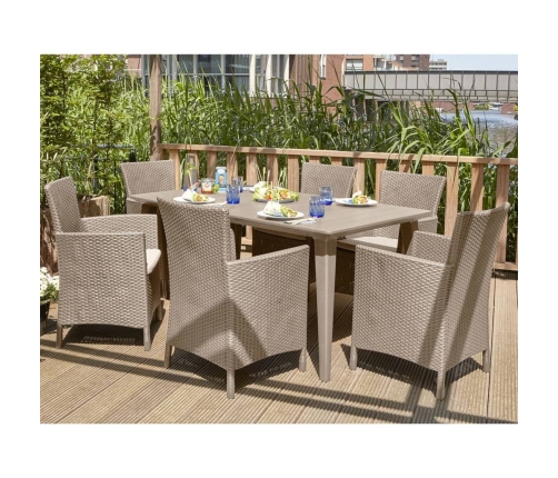 Keter Silla de comedor de jardín Iowa capuchino 215519