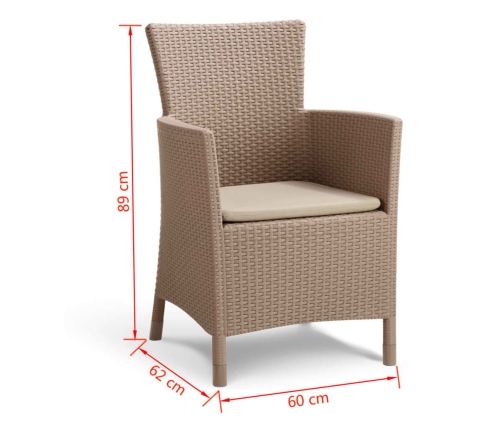 Keter Silla de comedor de jardín Iowa capuchino 215519