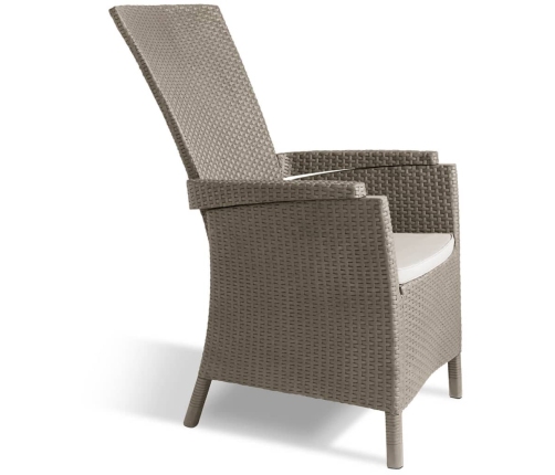 Keter Silla de jardín reclinable Vermont capuchino 238449