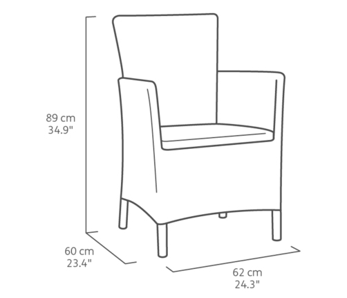 Keter Set de comedor de jardín 3 piezas Iowa grafito 223929