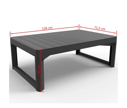 Keter Mesa de jardín Lyon color grafito 232300