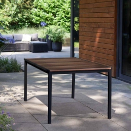 Mesa Keter Signature Porto 160 cm - Nogal y acero negro