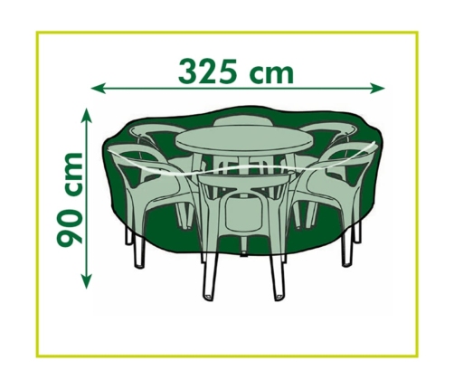 Nature Funda de muebles de jardín para mesas redondas 325x325x90 cm