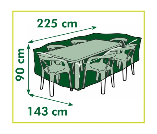 Nature Funda de muebles de jardín para mesa rectangular 225x143x90 cm