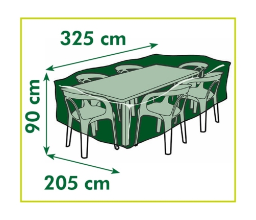 Nature Funda de muebles de jardín para mesa rectangular 325x205x90 cm