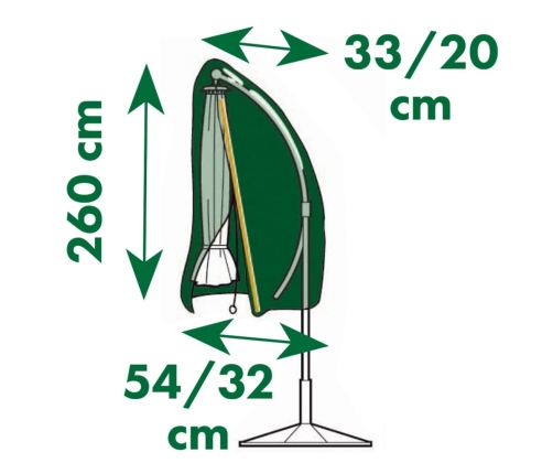 Nature Funda protectora para sombrillas inclinadas 54/32x260 cm