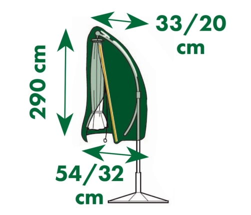 Nature Funda protectora para sombrillas inclinadas 54/32x290 cm