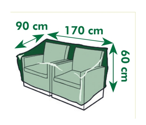 Nature Funda de muebles de jardín para 2 sillones 170x90x60 cm