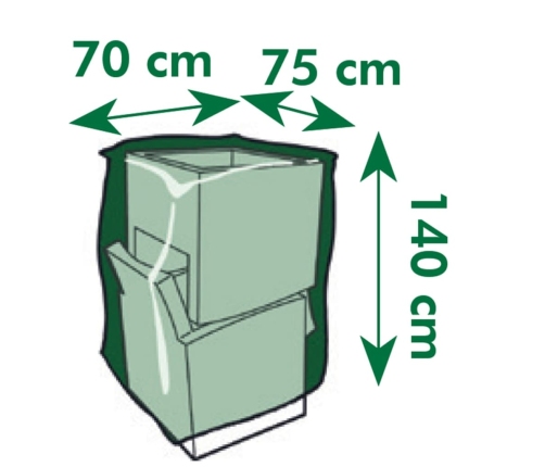 Nature Funda de muebles de jardín para 2 sillas apilables 140x75x70 cm