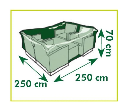 Nature Cubierta de muebles de jardín mesa baja y sillas 250x250x70 cm