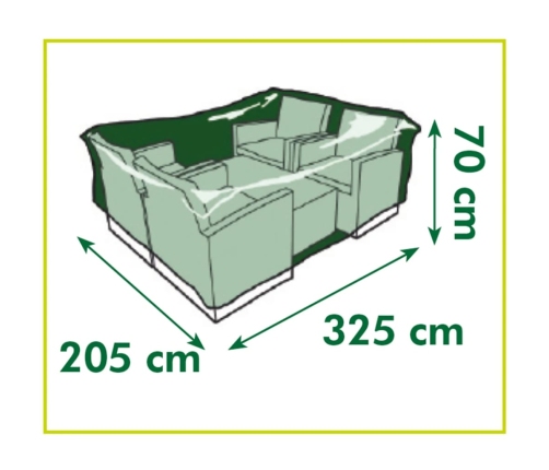 Nature Cubierta de muebles de jardín mesa baja y sillas 325x205x70 cm