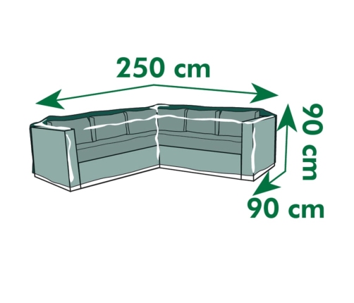 Nature Funda de muebles de jardín para sofá en forma de L 250x90x90 cm