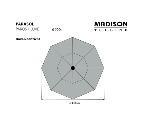 Madison Sombrilla Paros II Luxe gris 300 cm