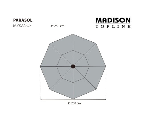 Madison Sombrilla de jardín Mykanos verde 250 cm