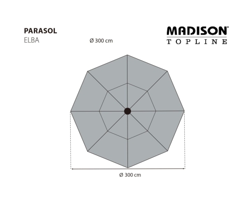 Madison Sombrilla de jardín Elba gris 300 cm