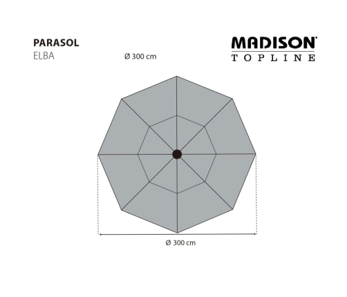 Madison Sombrilla de jardín Elba verde 300 cm