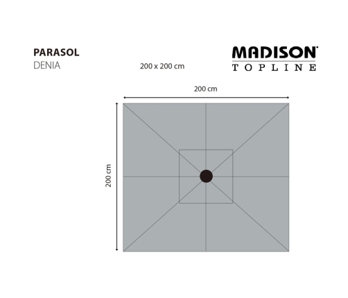 Madison Sombrilla de jardín Denia gris 200x200 cm