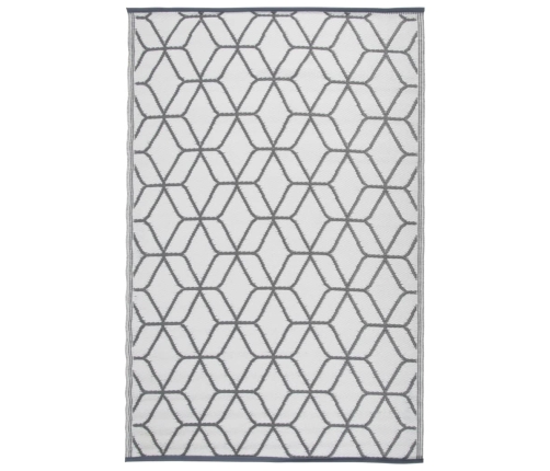 Esschert Design Alfombra de exterior 180x121 cm gris y blanco OC25