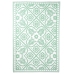 Esschert Design Alfombra de exterior azulejos verde blanco 182x122 cm