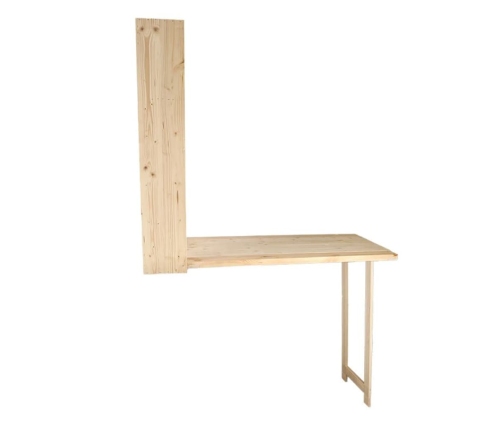 Esschert Design Mesa de bar de pared con estante abatible L natural