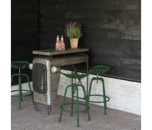 Esschert Design Taburete con forma de asiento de tractor verde