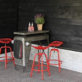 Esschert Design Taburete con forma de asiento de tractor rojo