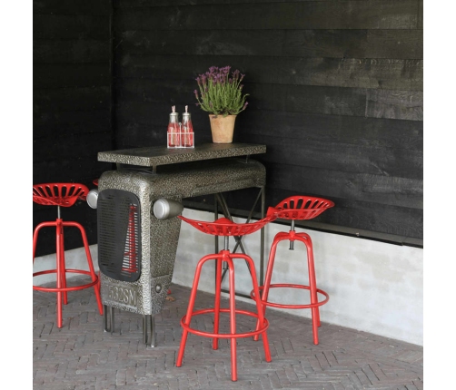 Esschert Design Taburete con forma de asiento de tractor rojo