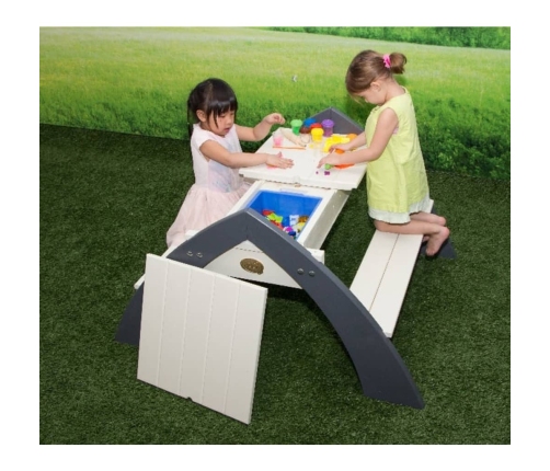 AXI Mesa de picnic infantil Delta gris y blanca A031.023.00