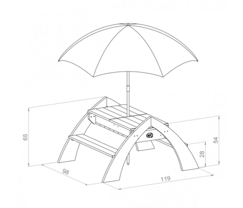 AXI Mesa de picnic infantil Delta gris y blanca A031.023.00