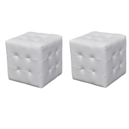 Taburetes cubo blancos