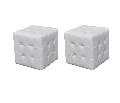 Taburetes cubo blancos