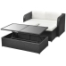 Set de muebles de jardín 4 pzas y cojines ratán sintético negro