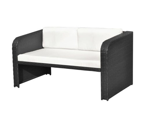 Set de muebles de jardín 4 pzas y cojines ratán sintético negro