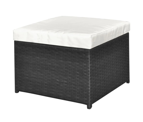 Set de muebles de jardín 4 pzas y cojines ratán sintético negro