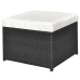 Set de muebles de jardín 4 pzas y cojines ratán sintético negro