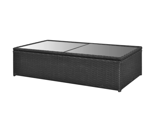 Set de muebles de jardín 4 pzas y cojines ratán sintético negro