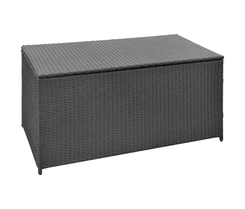 Caja de almacenaje de jardín ratán sintético negro 120x50x60 cm