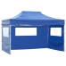 Carpa pleglable Pop-up con 4 paredes 3x4,5 m azul