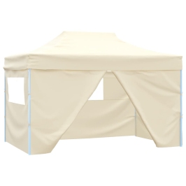 Carpa pleglable Pop-up con 4 paredes 3x4,5 m blanco crema