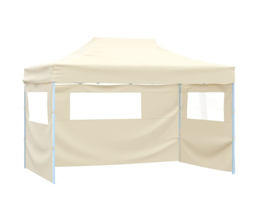 Carpa pleglable Pop-up con 4 paredes 3x4,5 m blanco crema