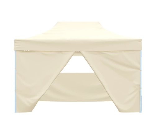 Carpa pleglable Pop-up con 4 paredes 3x4,5 m blanco crema